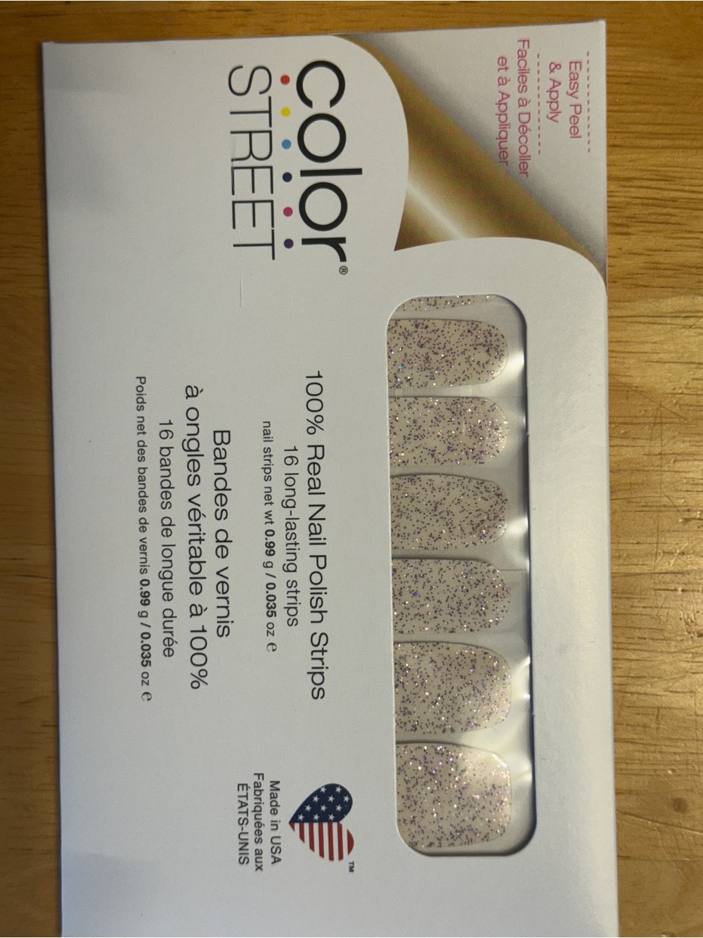 Color Street Glitter Candied Lavender Nail Polish Strips - Sparkling